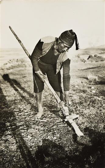 MARTÍN CHAMBI (1891-1973) A selection of 16 photographs, including indigenous figures, alpaca, and architectural studies.